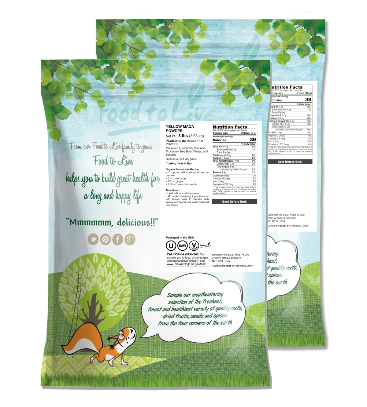Food to Live Yellow Maca Powder