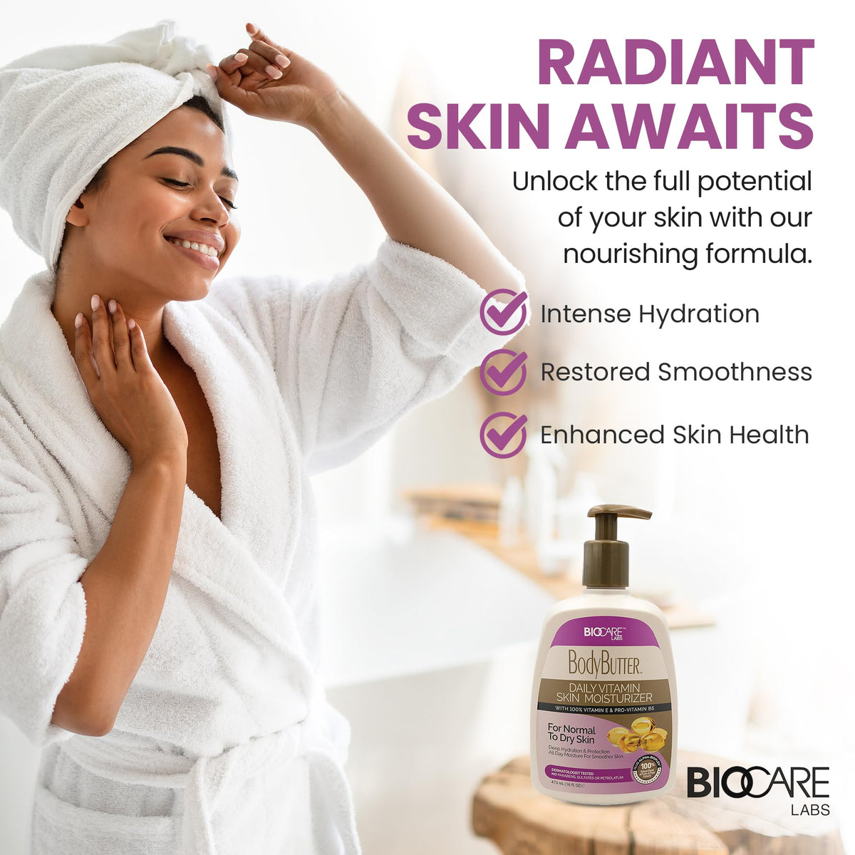 Biocare Daily Vitamin Skin Moisturizer with Vitamin E and B5 - 16 oz - image 5