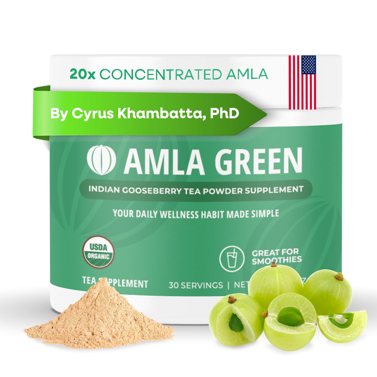 Amla Powder & Green Tea Superfood Supplement