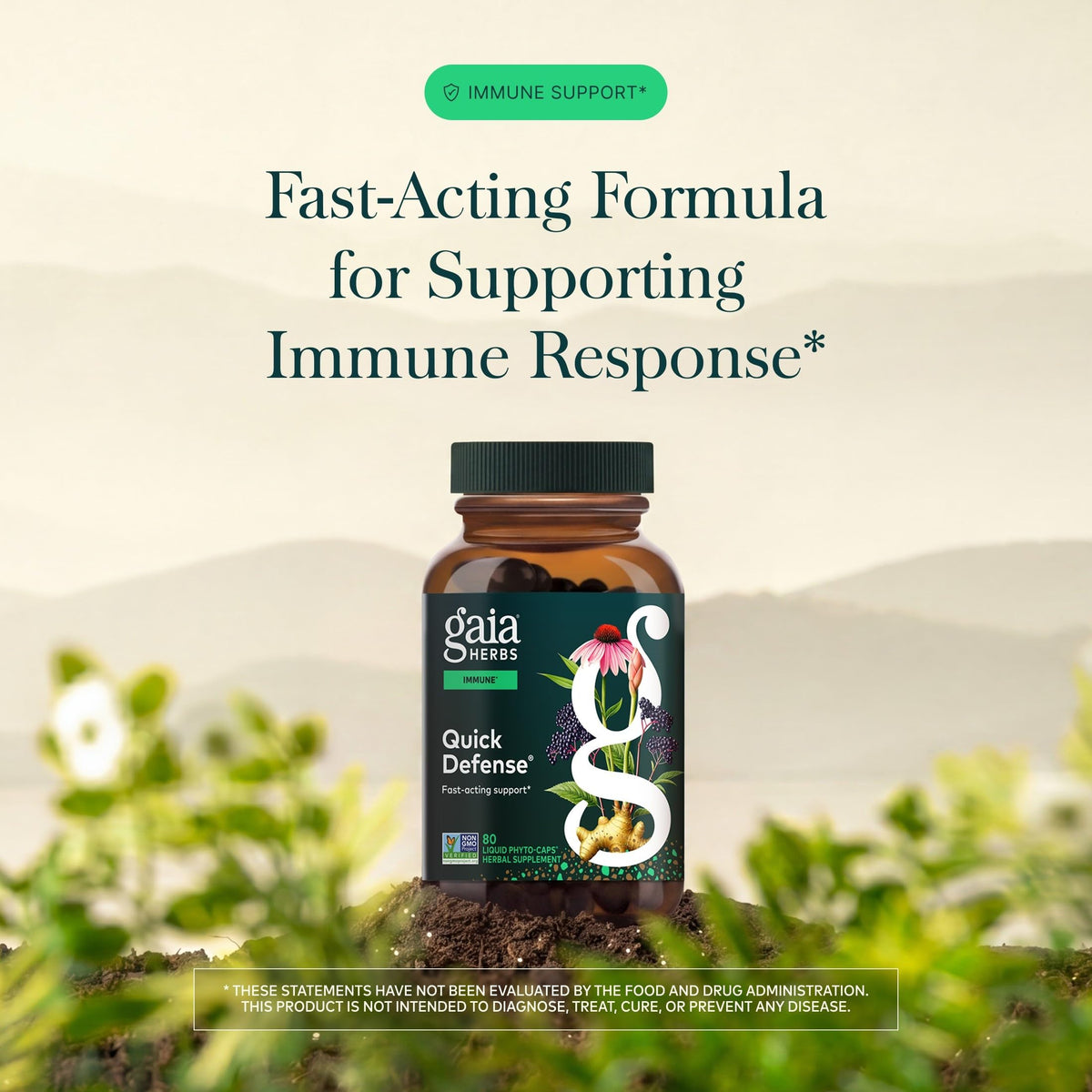 Gaia Herbs Quick Defense Immune Support - 80 Vegan Capsules - image 3