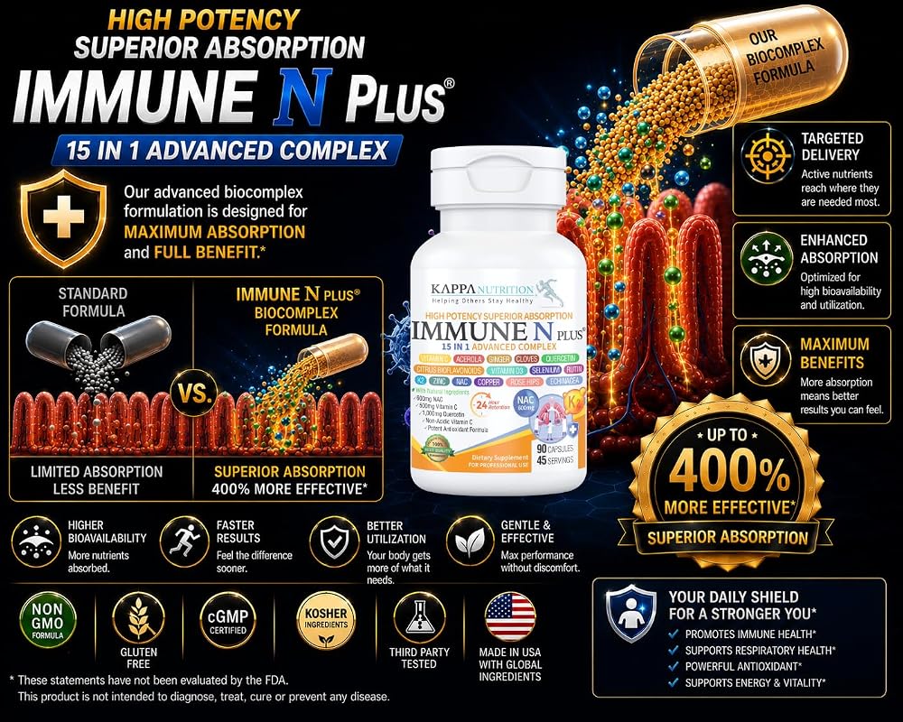 KAPPA NUTRITION Immune N Plus 15 in 1 Complex - 60 Capsules - image 3