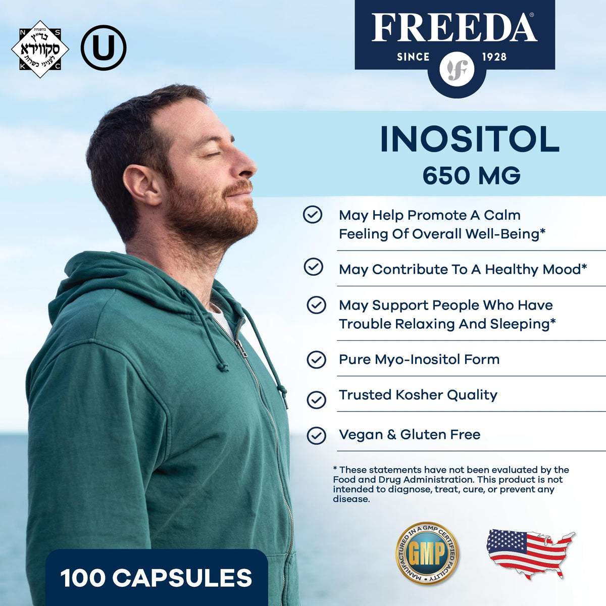 FREEDA Pure Myo-Inositol Supplement 650mg - 16 Ounce Powder - image 2