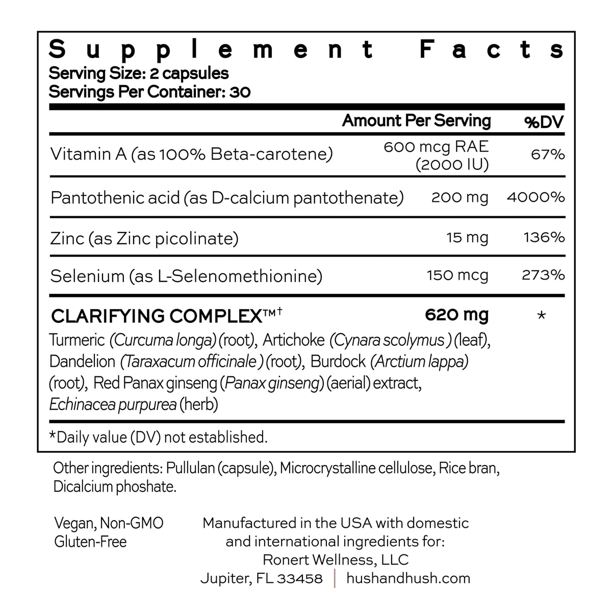 Hush & Hush Acne Supplement for Clear Skin - 60 Capsules - image 6