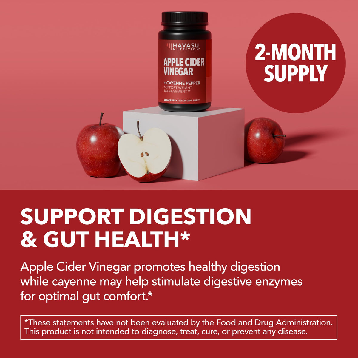 Havasu Nutrition Apple Cider Vinegar Capsules with Cayenne - 60 Count - image 4