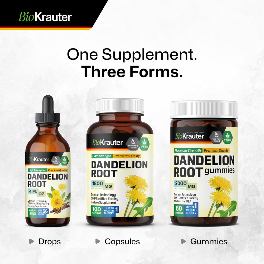 BIO KRAUTER Dandelion Root Extract Liver & Kidney Support - 100 Capsules - image 8
