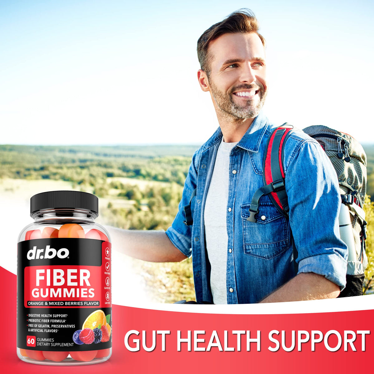 DR. BO Fiber Gummies for Adults & Kids - 60 Gummies - image 4