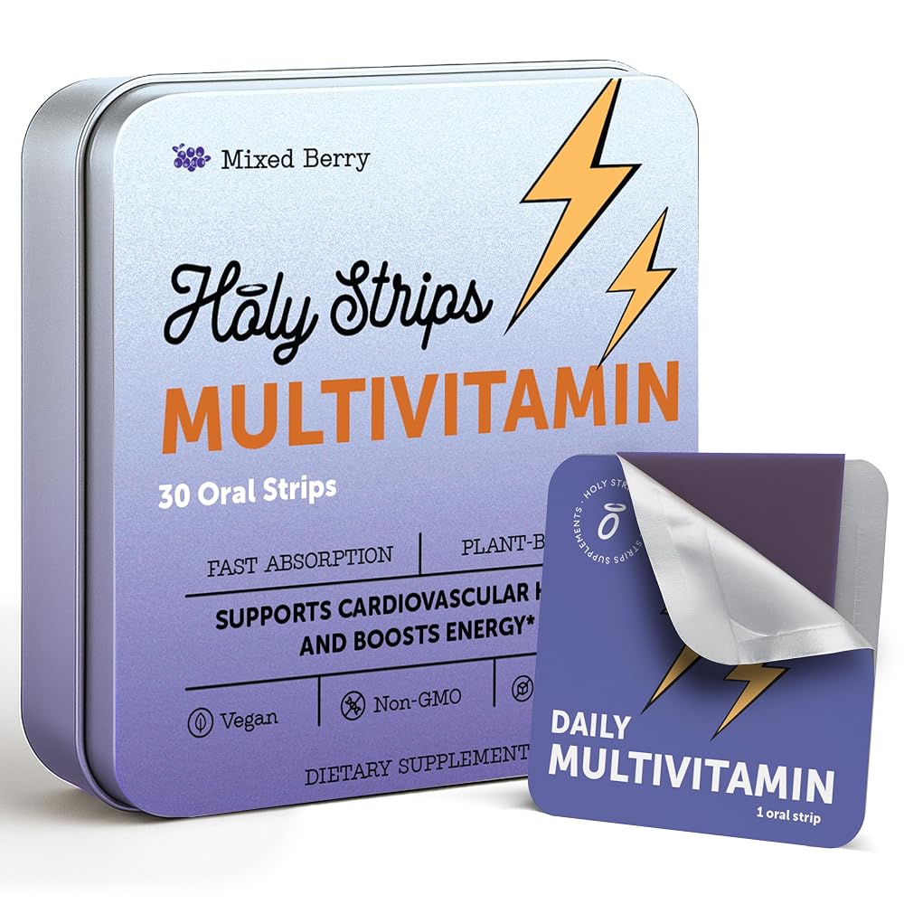 HOLY STRIPS Multivitamin Dissolvable Oral Supplement Strips - 30 Count