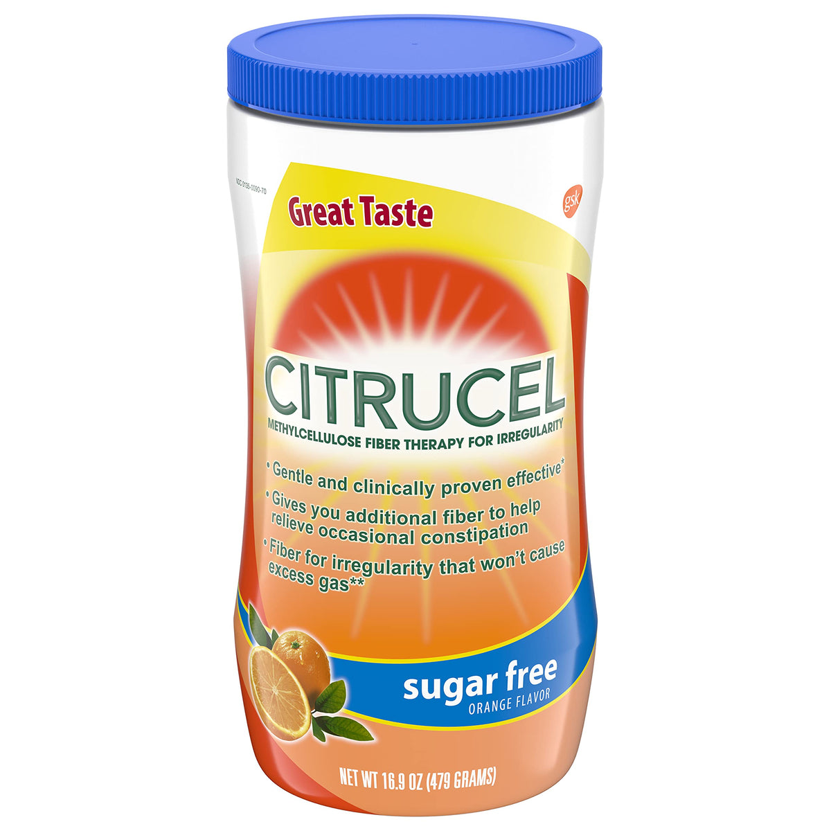 Citrucel Fiber Therapy Methylcellulose Sugar Free Orange - 3 Pack
