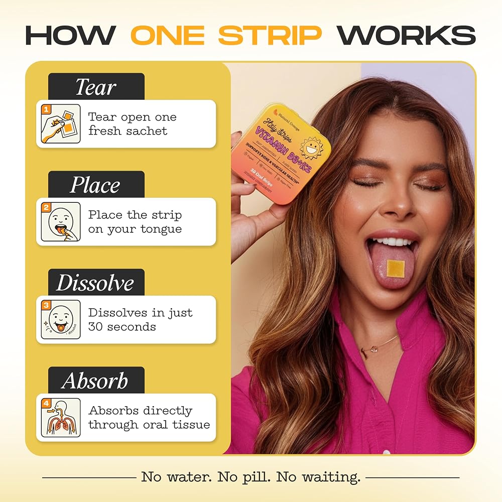 Holy Strips Vitamin D3 K2 5000 IU Oral Strips - 30 Count - image 5