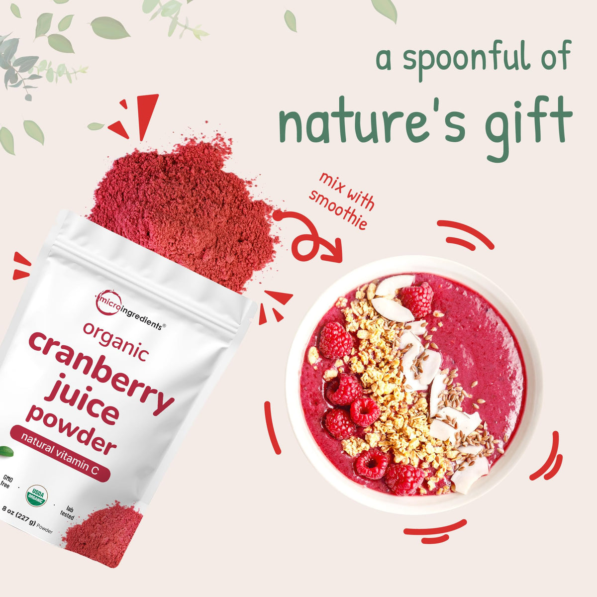 Micro Ingredients Organic Cranberry Juice Powder - 8 Ounce - image 5