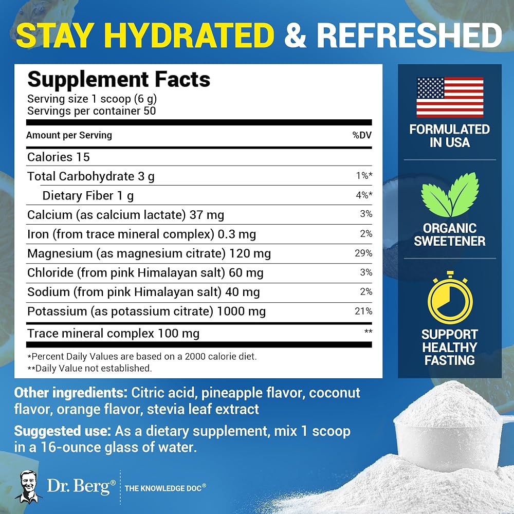 Dr. Berg Zero Sugar Hydration Keto Electrolyte Powder - 50 Servings - image 3