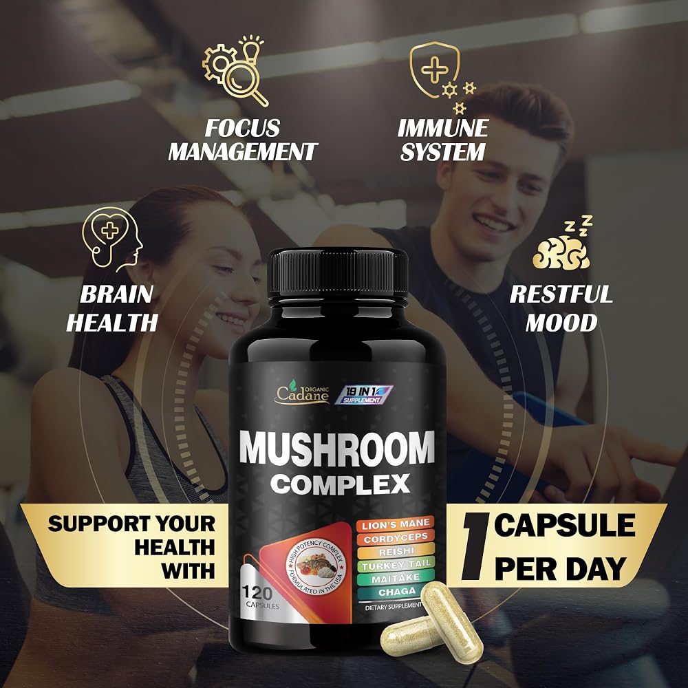 Organic Cadane Mushroom Complex 19-in-1 - 120 Capsules - image 4