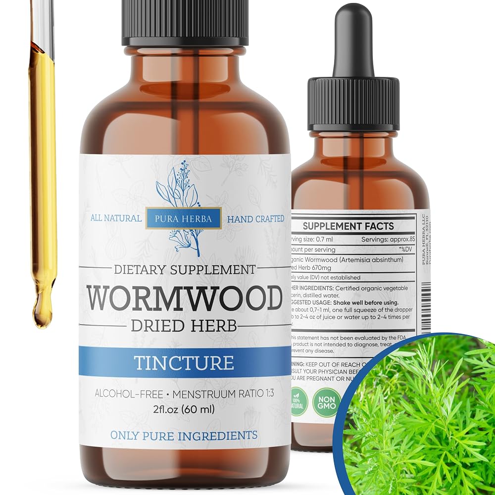 Pura Herba Wormwood and Sweet Wormwood Organic Tincture