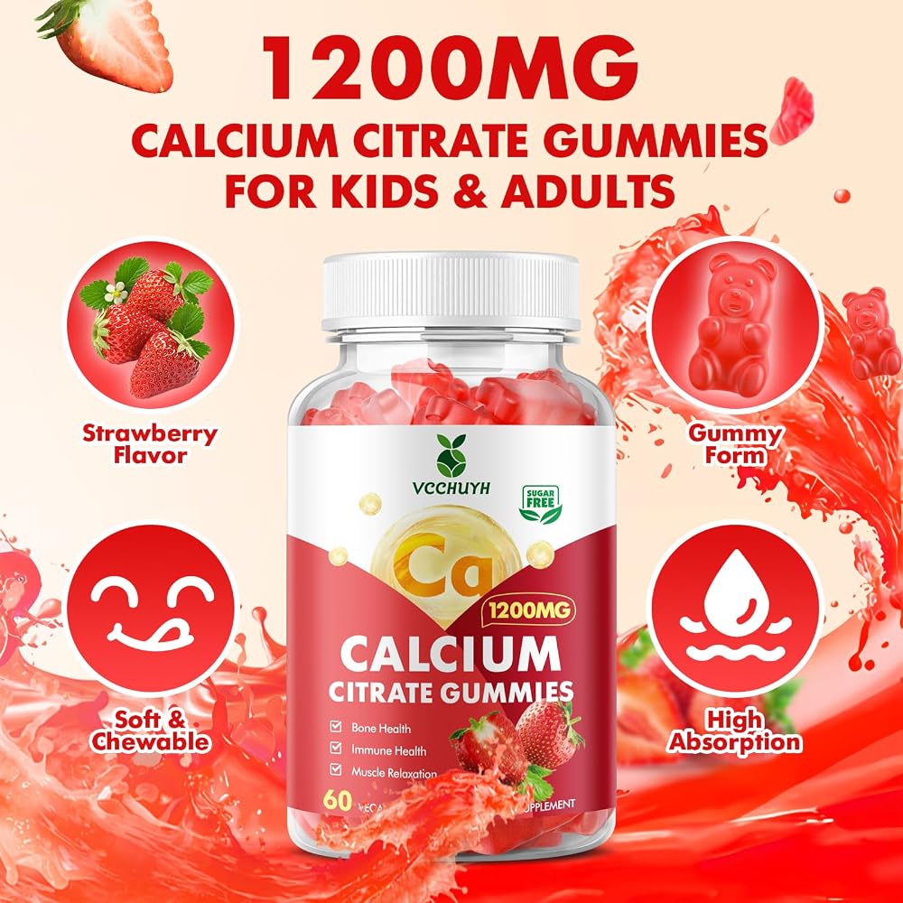 VCCHUYH Calcium Citrate Gummies 1200mg