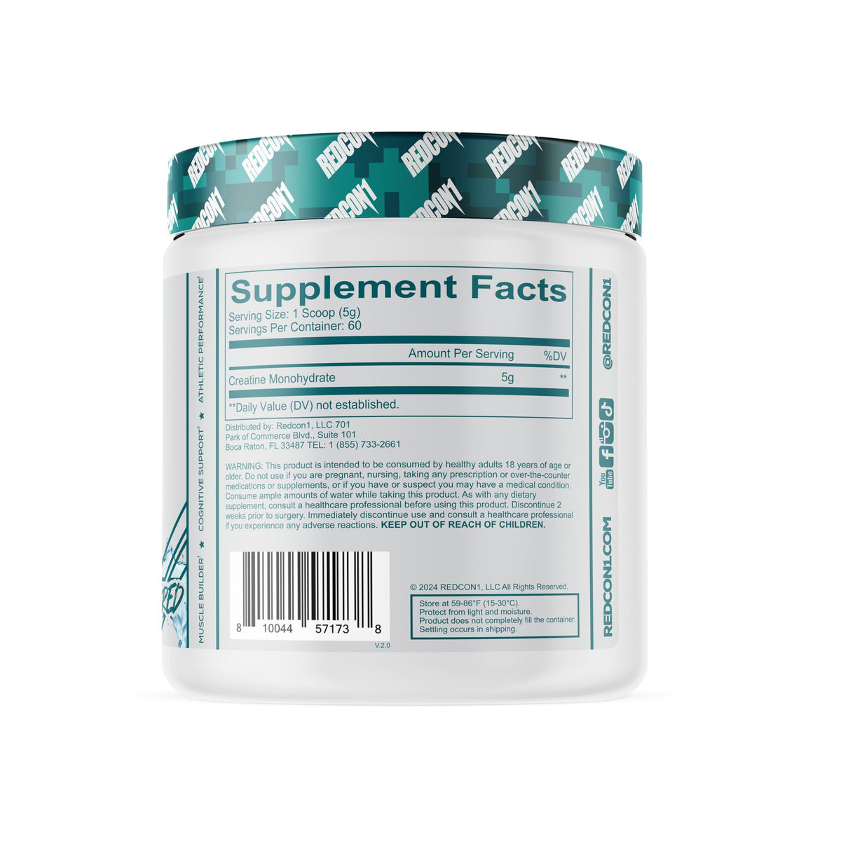 REDCON1 Creatine Monohydrate Powder - 60 Servings - image 3