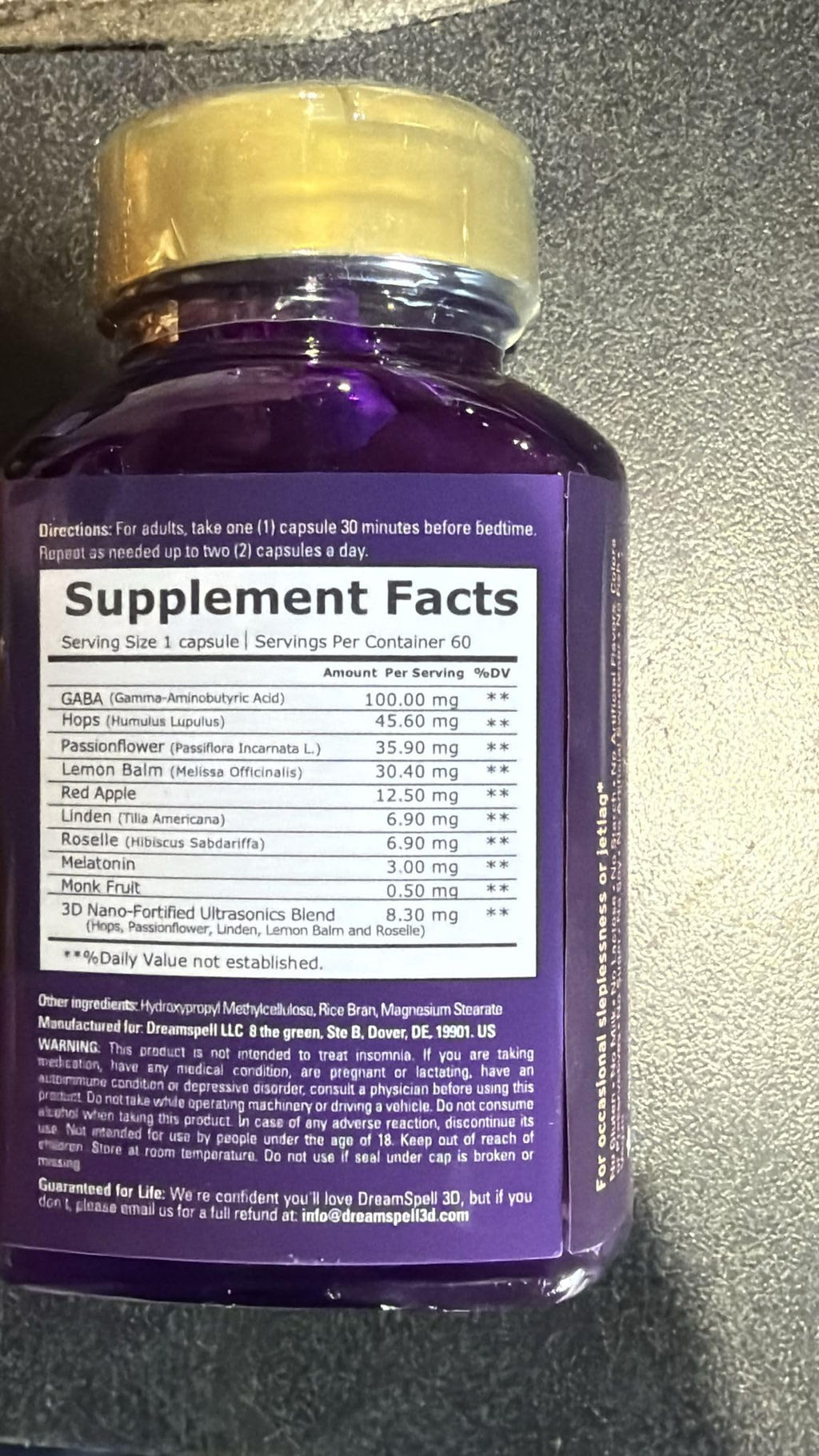 Dream Spell 3D Natural Sleep Aid with Melatonin & GABA - 60 Capsules - image 5
