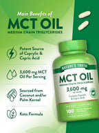 Nature's Truth MCT Oil Pills 3600mg Keto Friendly - 100 Softgels - image 5