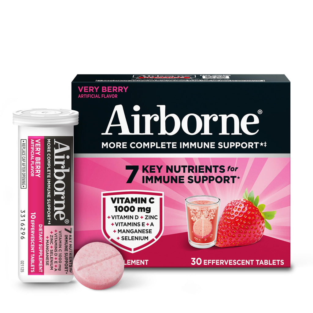 Airborne Immune Support Effervescent Tablets Very Berry - 30ct