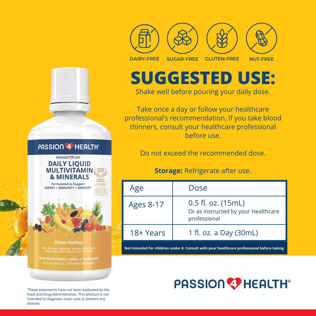 Passion 4 Life Daily Liquid Multivitamin - 32 Fl Oz - image 6