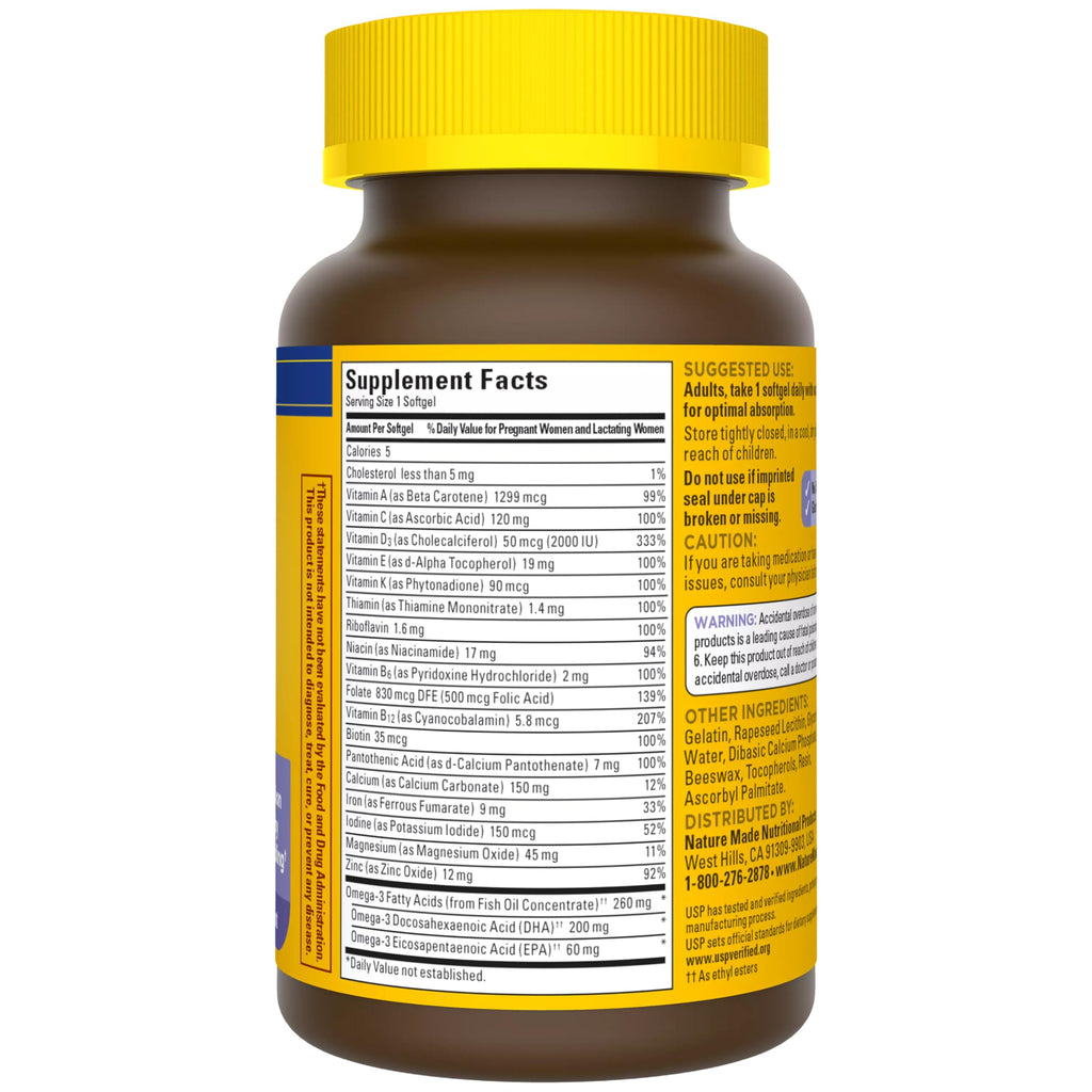 Nature Made Postnatal Multivitamin + DHA 200 mg - 60 Softgels - image 8