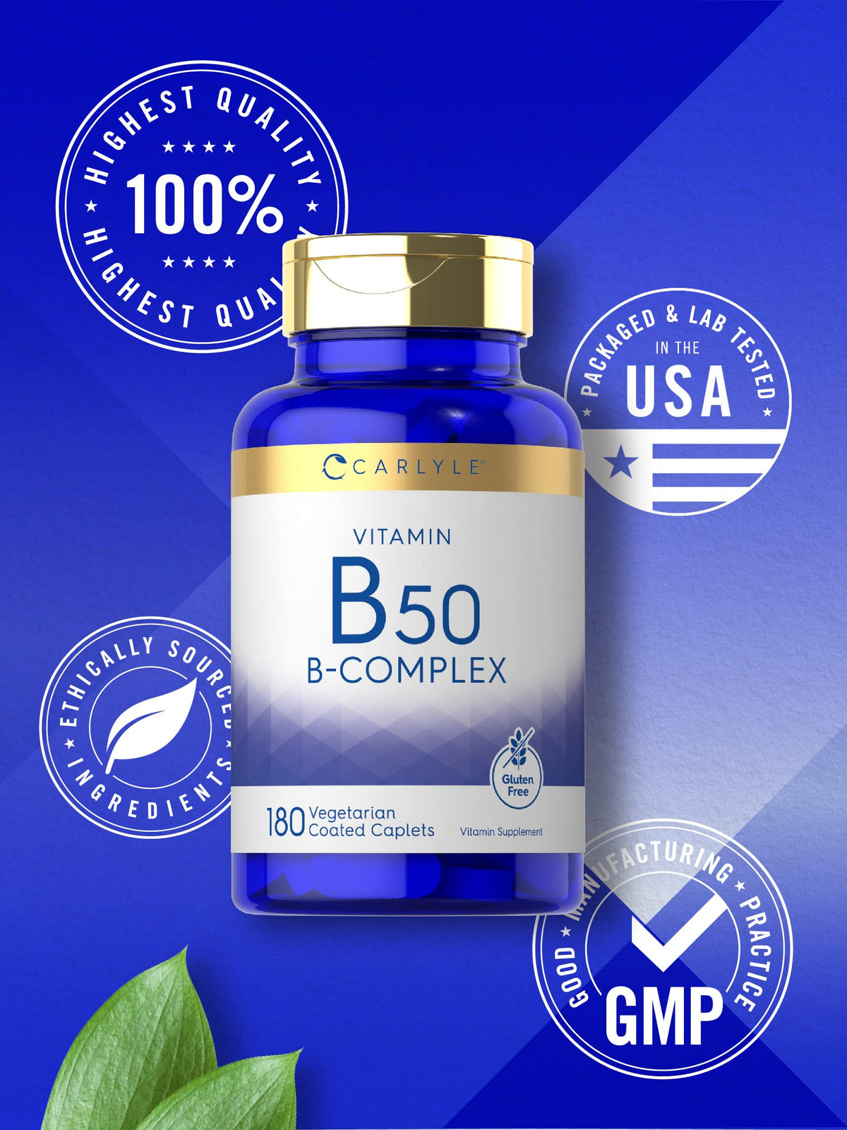 Carlyle Vitamin B50 Complex - 180 Vegetarian Caplets - image 5