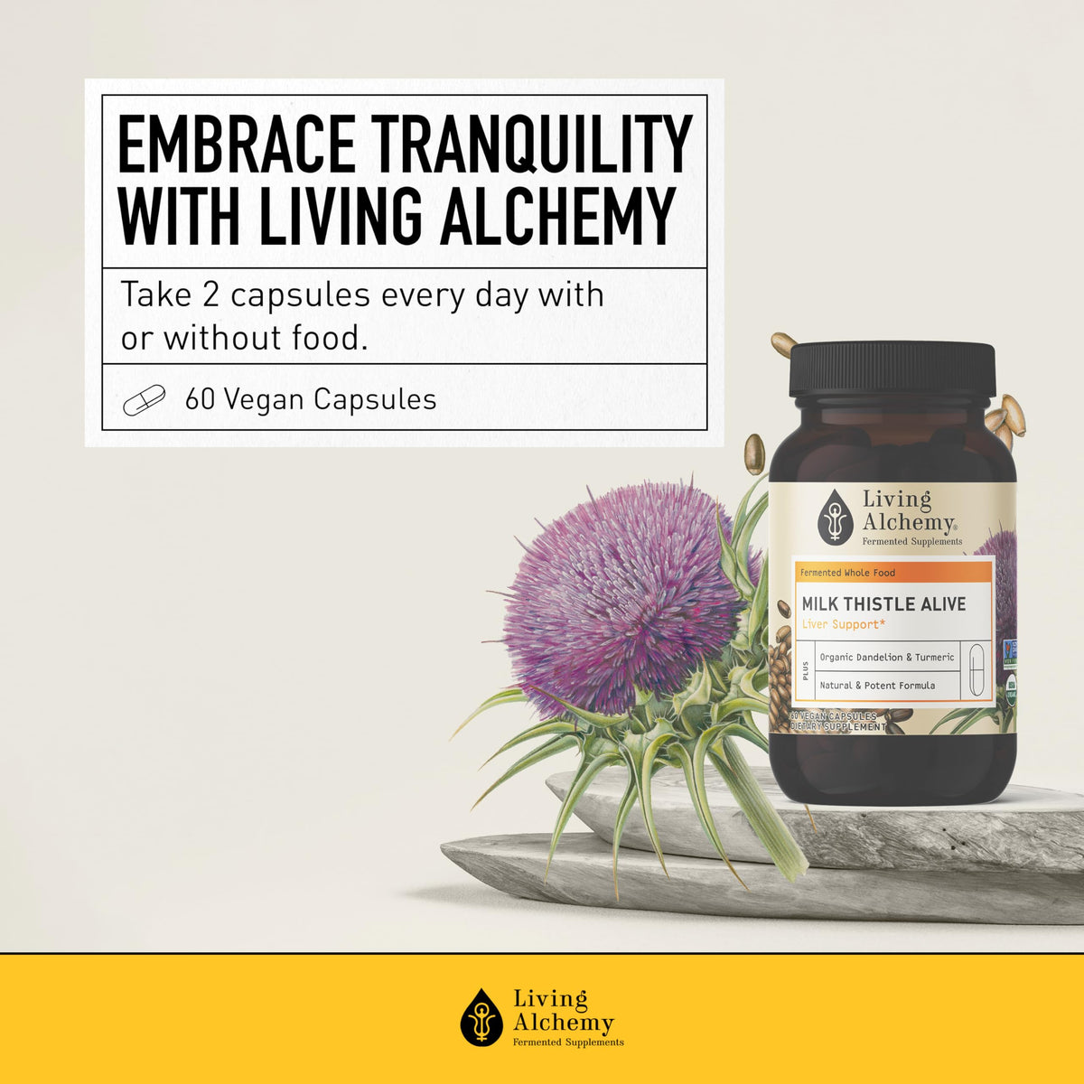 Living Alchemy Fermented Milk Thistle Liver Support - 60 Capsules - image 7