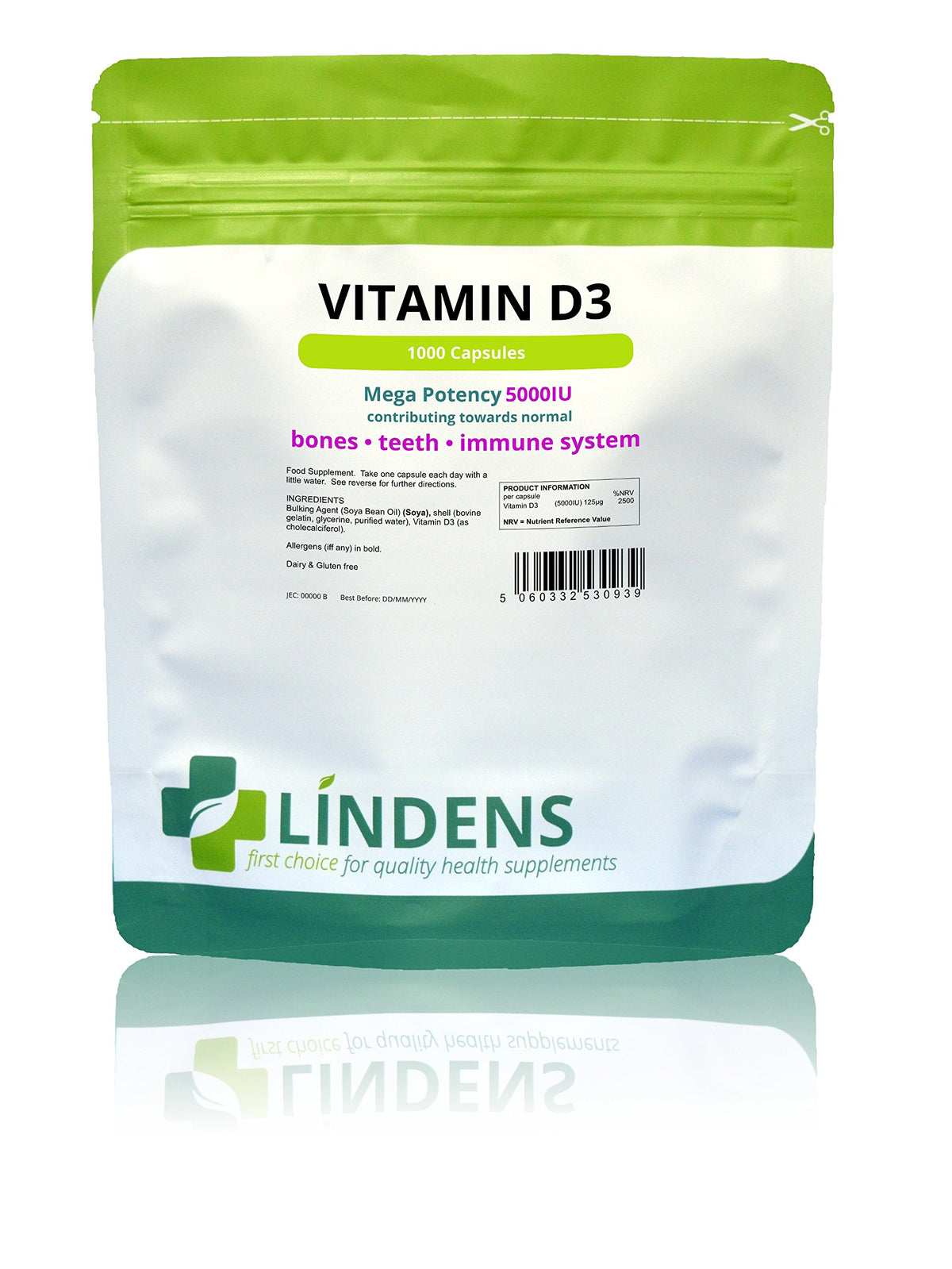 Lindens Vitamin D3 5000 IU - 150 Capsules - image 2