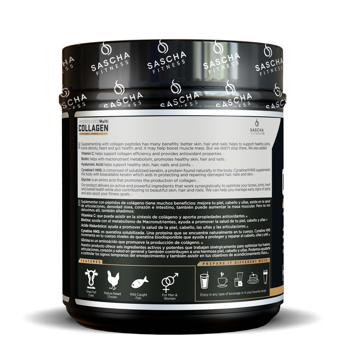 SASCHA FITNESS Hydrolyzed Multi Collagen Peptides Tipes 1,2 & 3