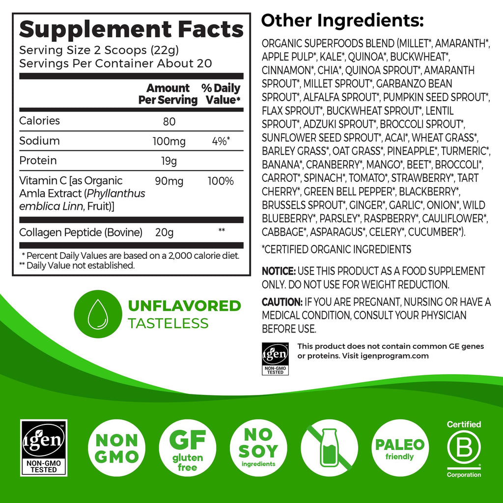 Orgain Hydrolyzed Collagen Peptides Powder for Women & Men