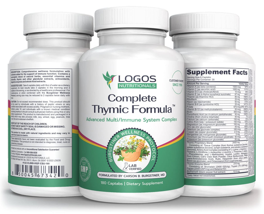 logos nutritionals Complete Thymic Formula Multivitamin - 180 Capsules