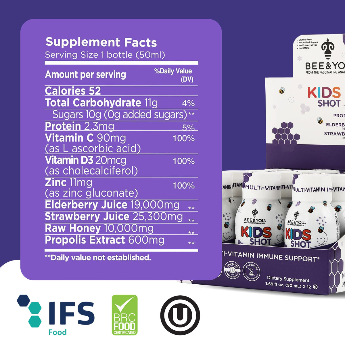 BEE & YOU Kids Immune Support Supplement Propolis Shot - 12 Pack - image 6