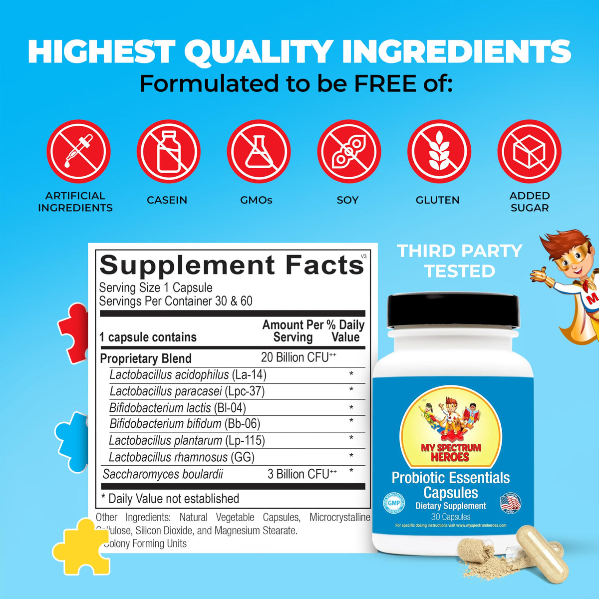 My Spectrum Heroes Probiotic Capsules for Digestive Health - 30 Count - image 5