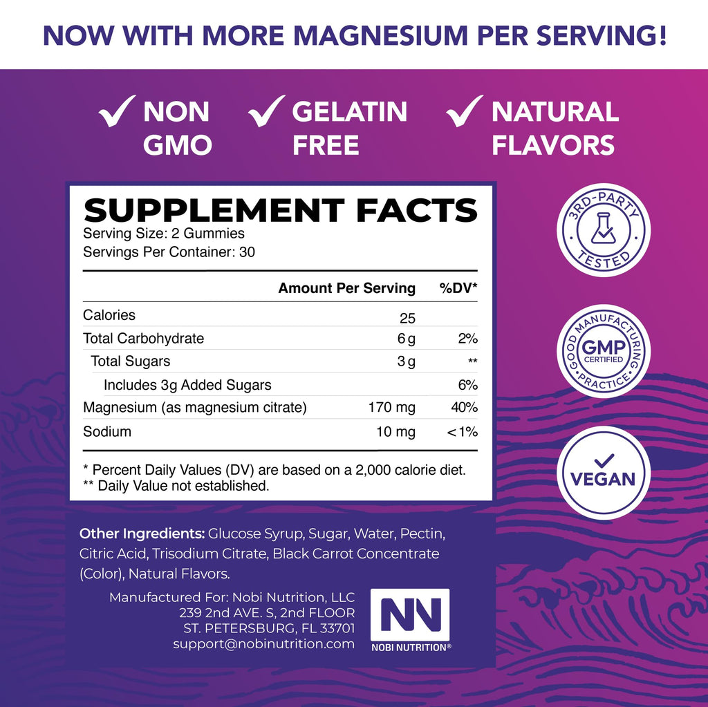 Nobi Nutrition Magnesium Citrate Gummies - 60 Count - image 6
