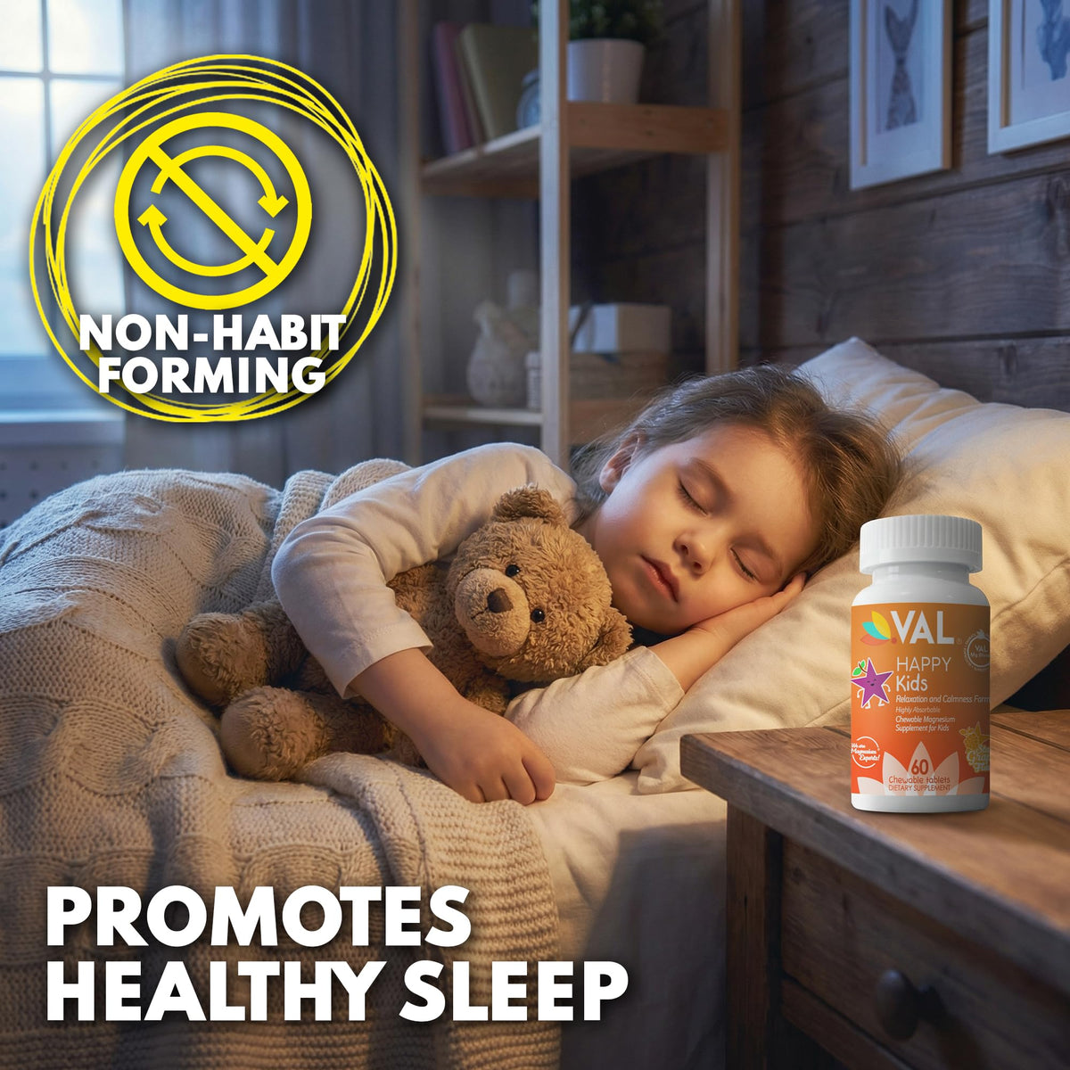 VAL Chewable Magnesium for Kids Relaxation and Calm Formula High