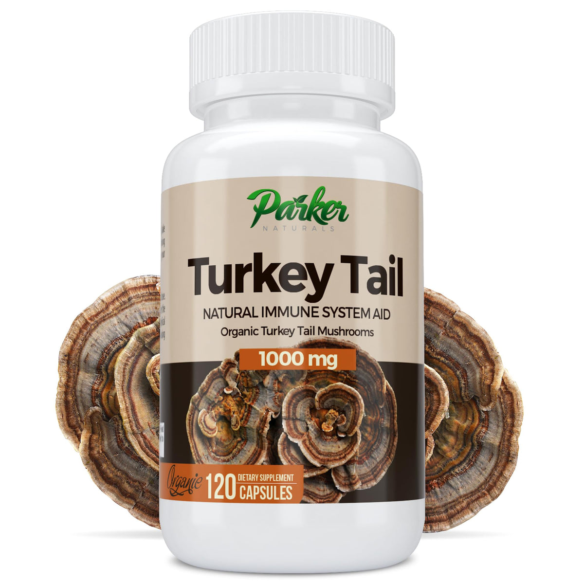 Parker Naturals Turkey Tail Mushroom Capsules - 120 Capsules