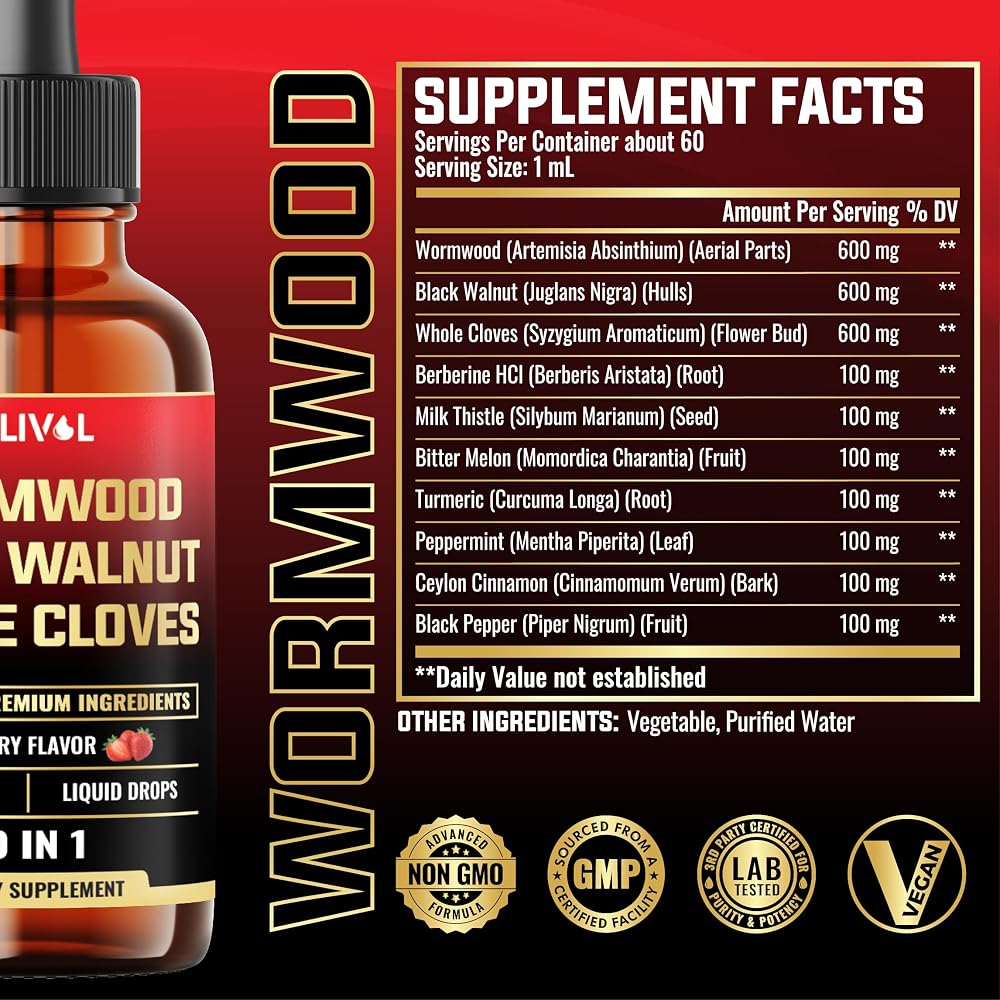 MILIVOL 10in1 Wormwood Liquid Drops - 2 Fl Oz - image 2