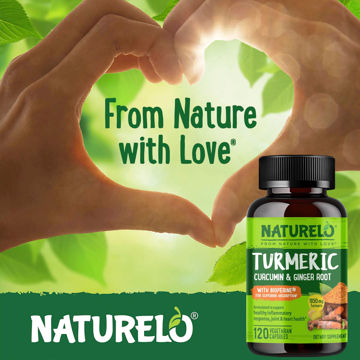 NATURELO Turmeric Curcumin with BioPerine - 120 Vegan Capsules - image 6