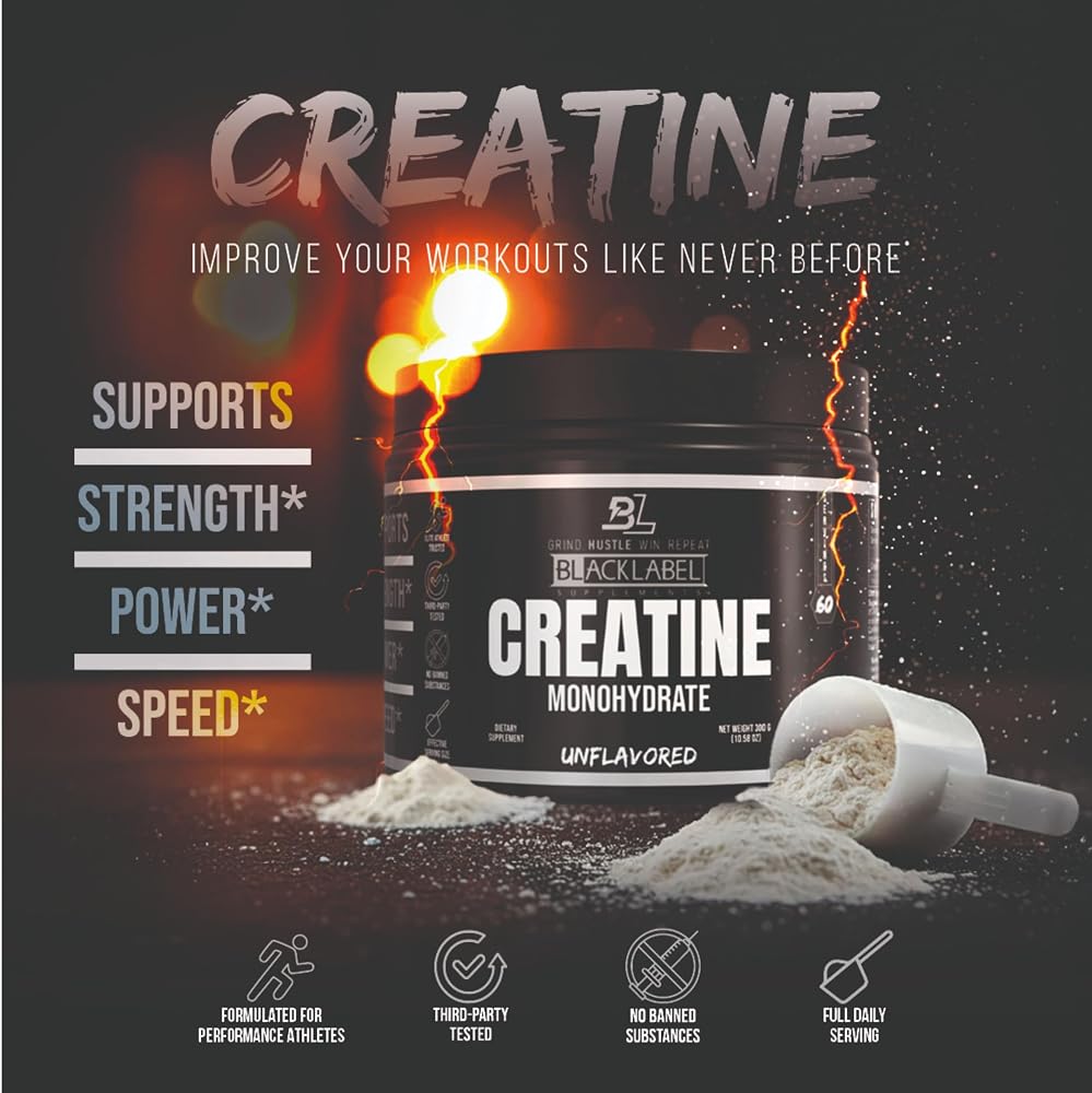 BLACKLABEL Creatine Monohydrate Powder Unflavored - 10.58 oz - image 3