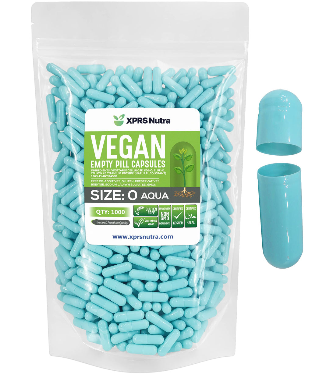 XPRS Nutra Size 0 Empty Vegetarian Capsules - 1000 Count