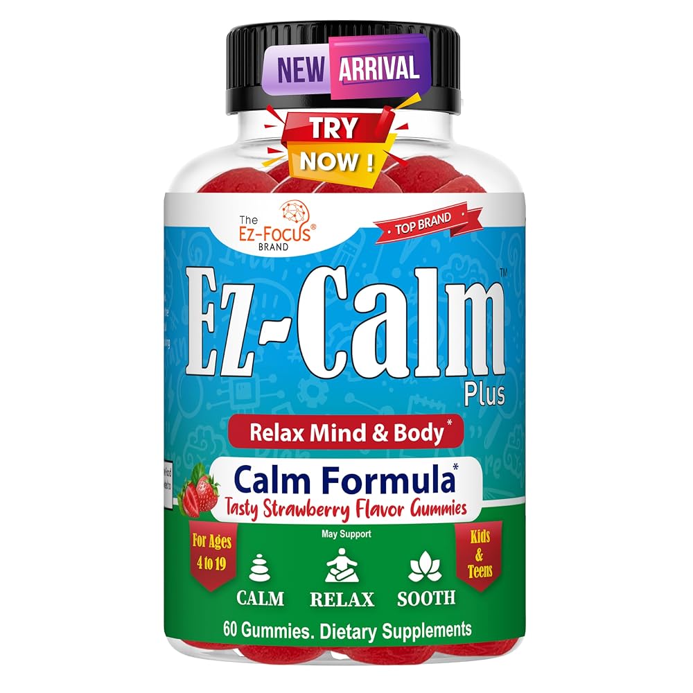 Ez-Focus Ashwagandha Gummies for Sleep & Focus - 60 Vegan Chews