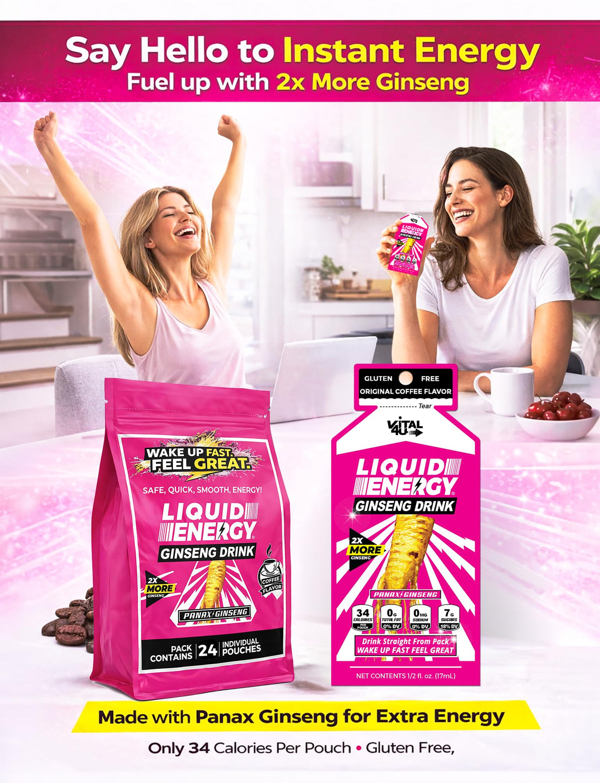 VITAL 4U Liquid Energy Coffee Energy Shot - 24 Pouches - image 4