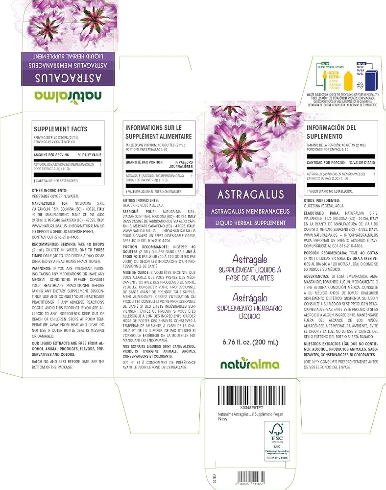 Naturalma Astragalus Root Alcohol-Free Tincture - 6.76 fl oz - image 2