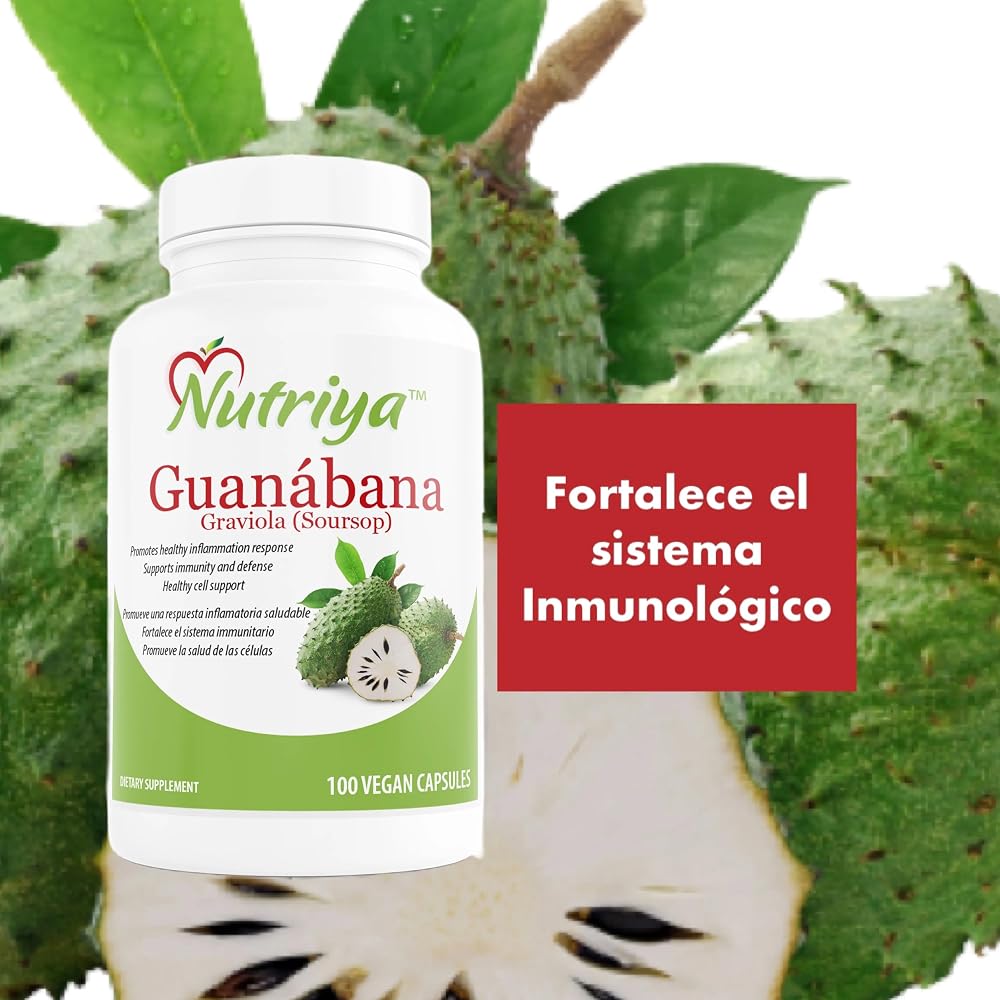 Nutriya Guanábana Graviola Soursop Antioxidant - 100 Vegetarian Capsules - image 5