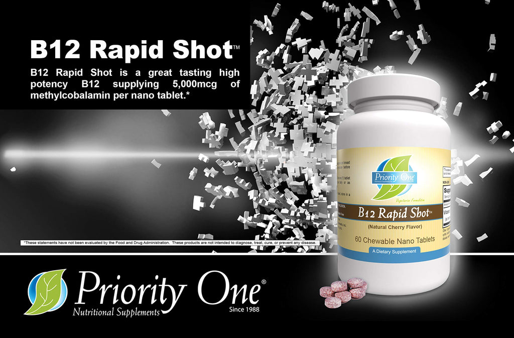Priority One Vitamins B12 Rapid Shot Methylcobalamin 5000mcg - 60 Tablets - image 5