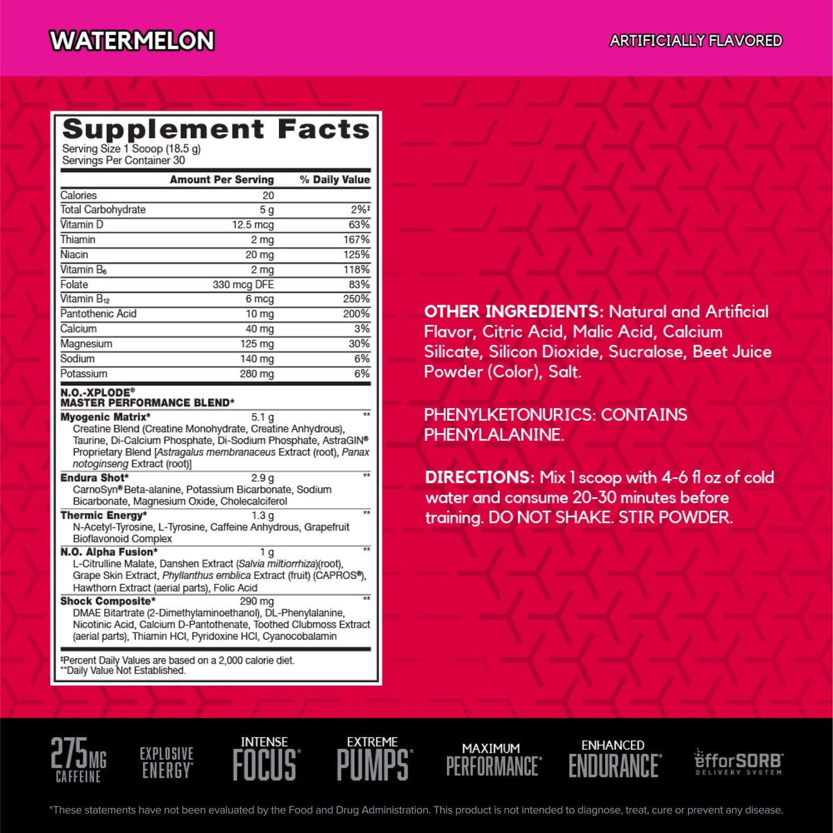 BSN N.O.-XPLODE Cool Rush Pre Workout Powder