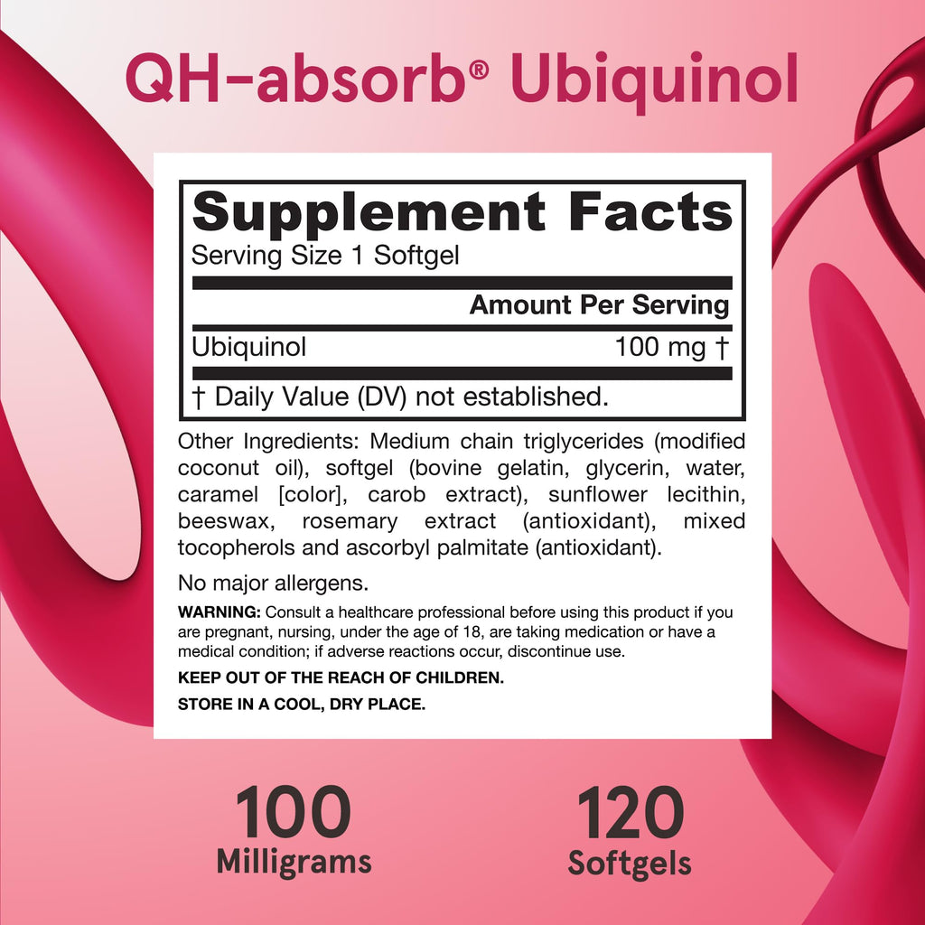 Jarrow Formulas QH-Absorb Ubiquinol 100 mg - 120 Softgels - image 6
