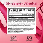 Jarrow Formulas QH-Absorb Ubiquinol 100 mg - 120 Softgels - image 6