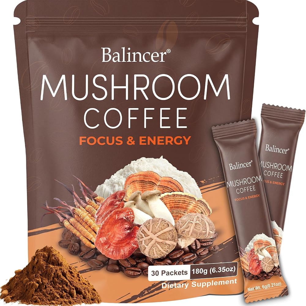 Balincer Mushroom Coffee with 6 Adaptogenic Mushrooms