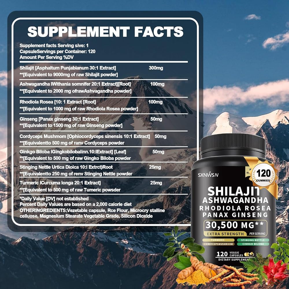 SXNWSN Sea Moss and Shilajit Herbal Supplement - 120 Capsules - image 7