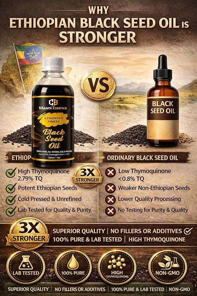 Maani Essence 120ML Ethiopian Black Seed Oil Cold Pressed Nigella - image 3